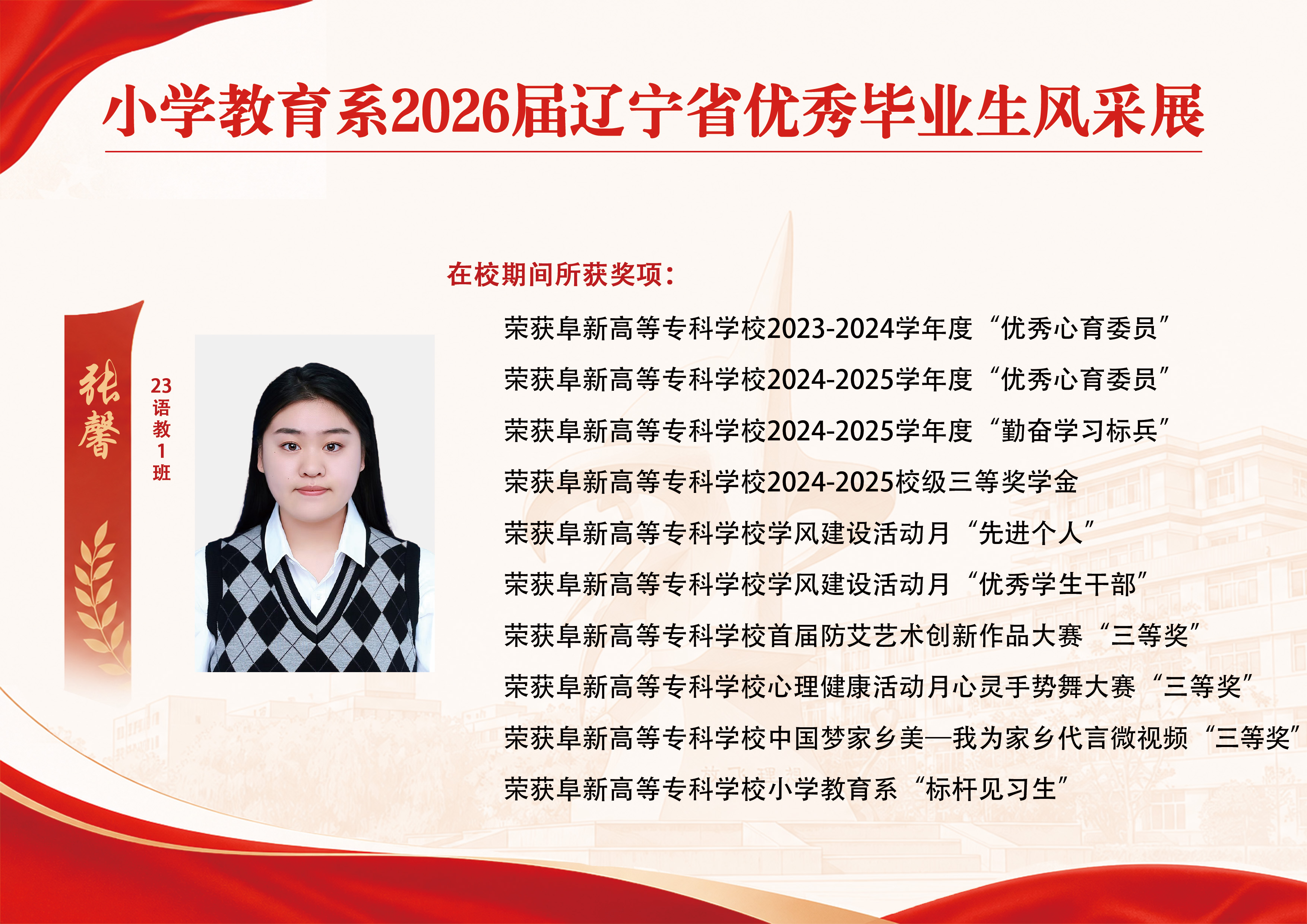五大联赛直播网站小学教育系2026届辽宁省优秀毕业生风采展